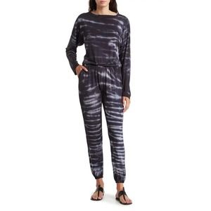 Go Couture Tie Dye Jumpsuit Charcoal Electric Bolt M ($C)3763